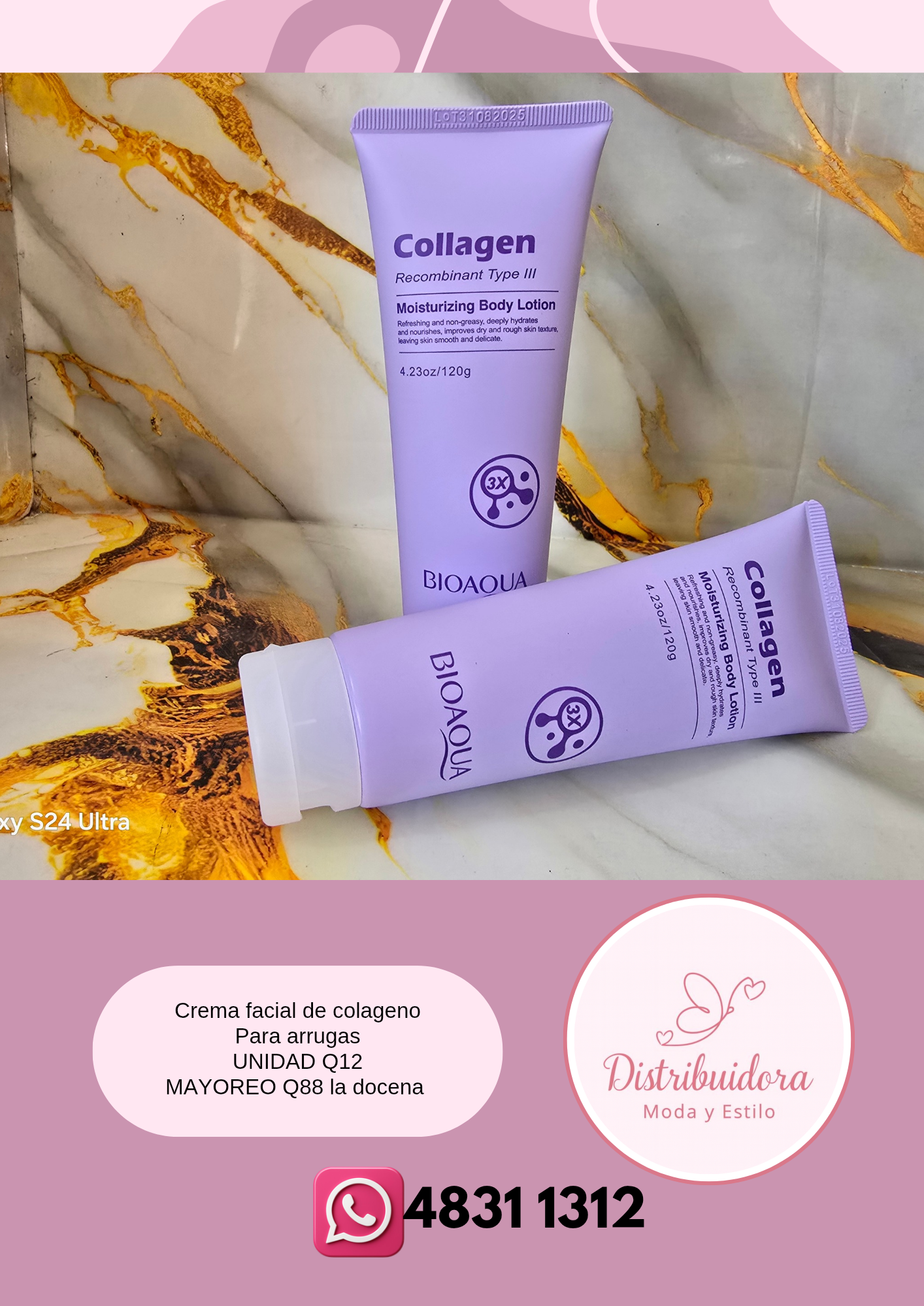 Crema facial de colageno para arrugas