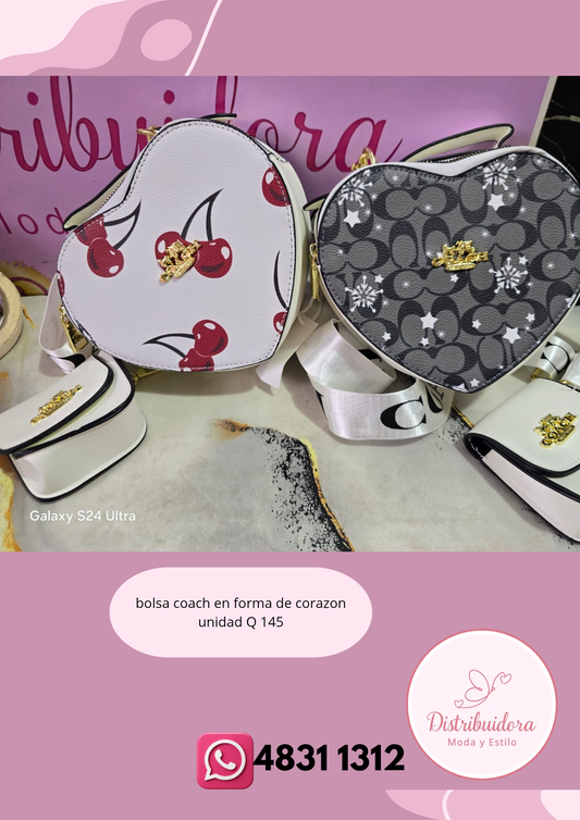Bolsa coach en forma de corazon