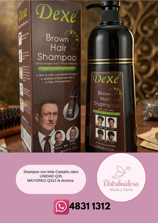 Shampoo con tinte castaño claro