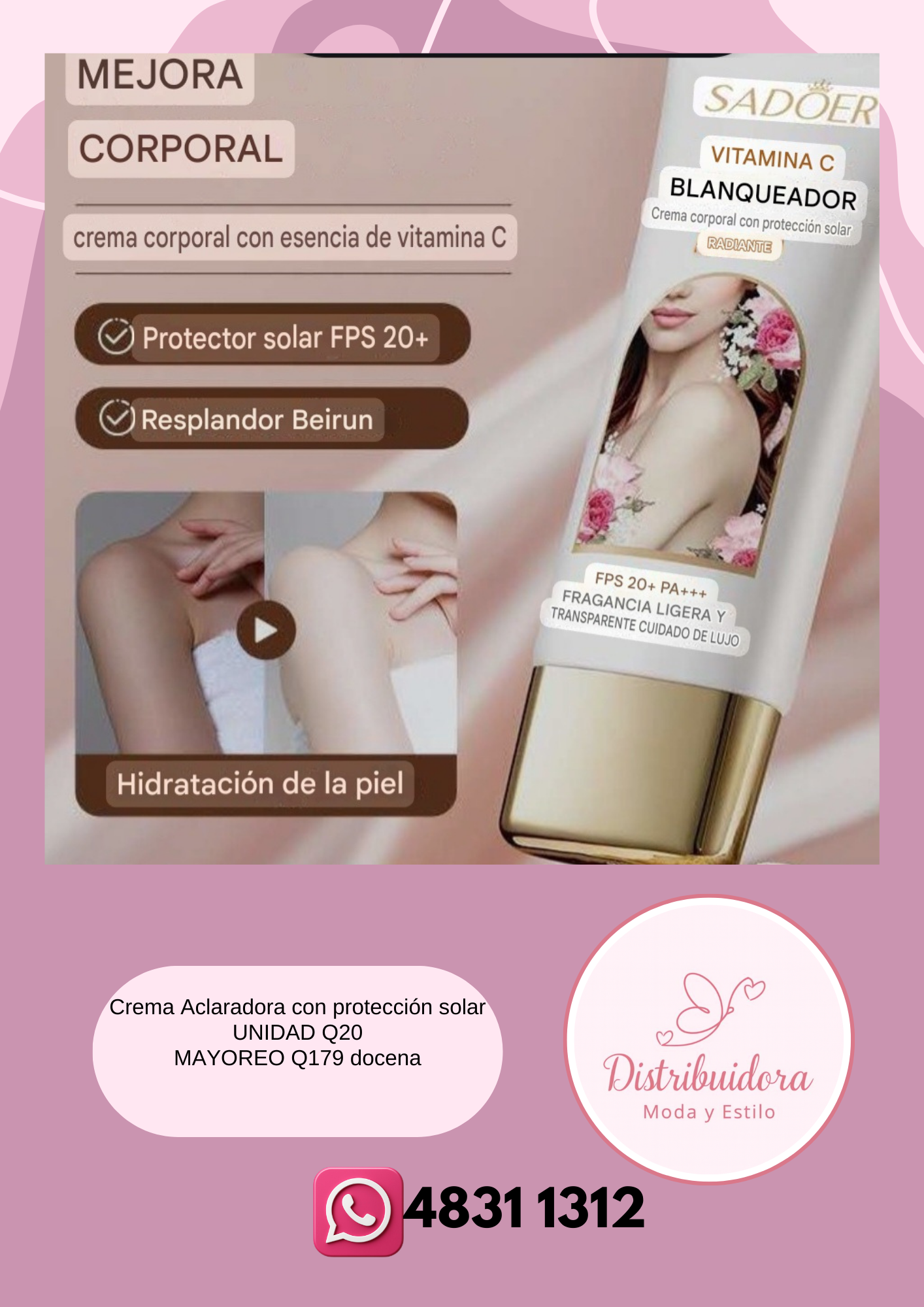 Crema aclaradora con protector solar