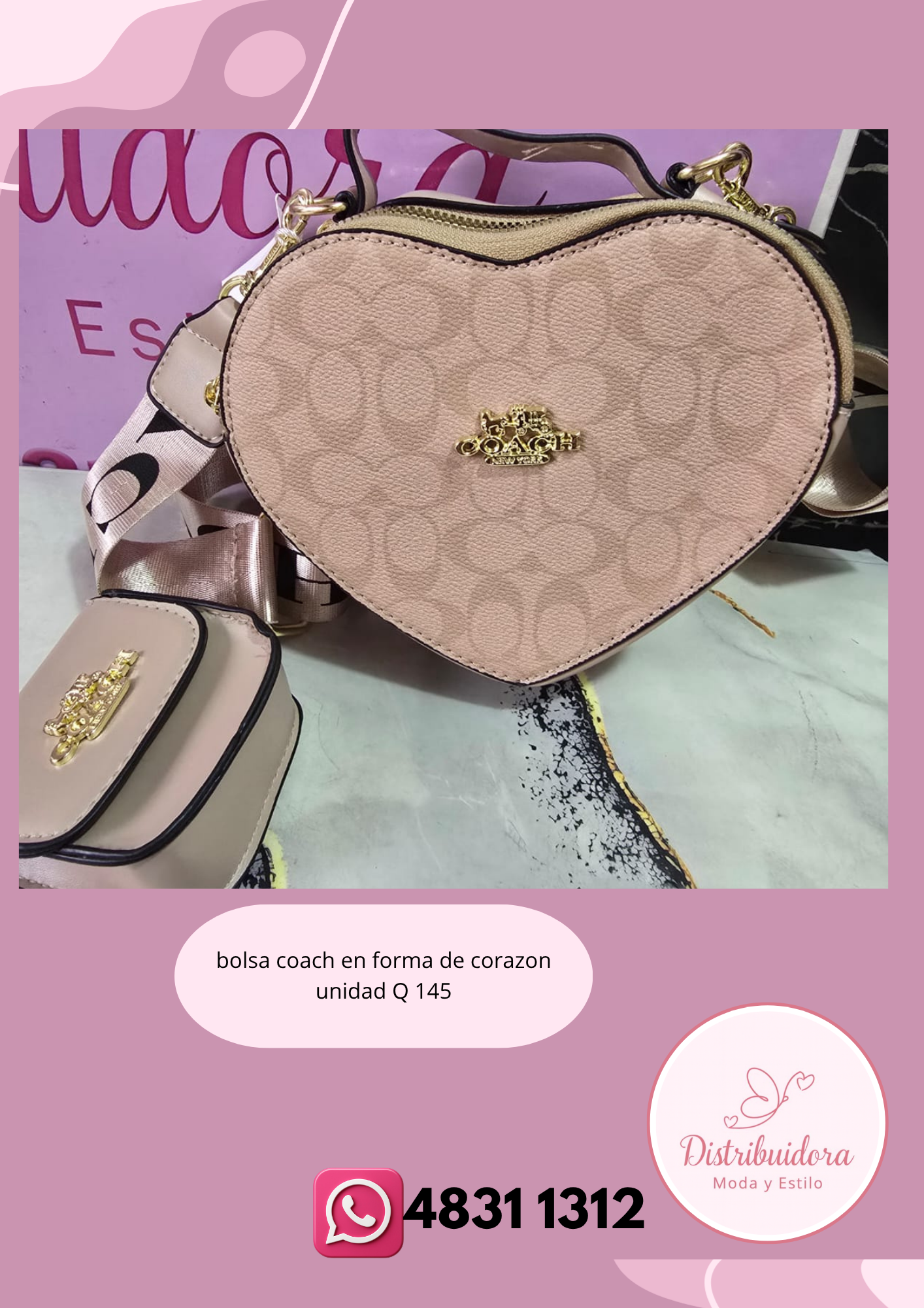 Bolsa coach en forma de corazon