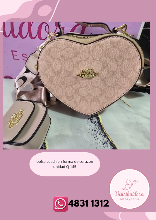 Bolsa coach en forma de corazon