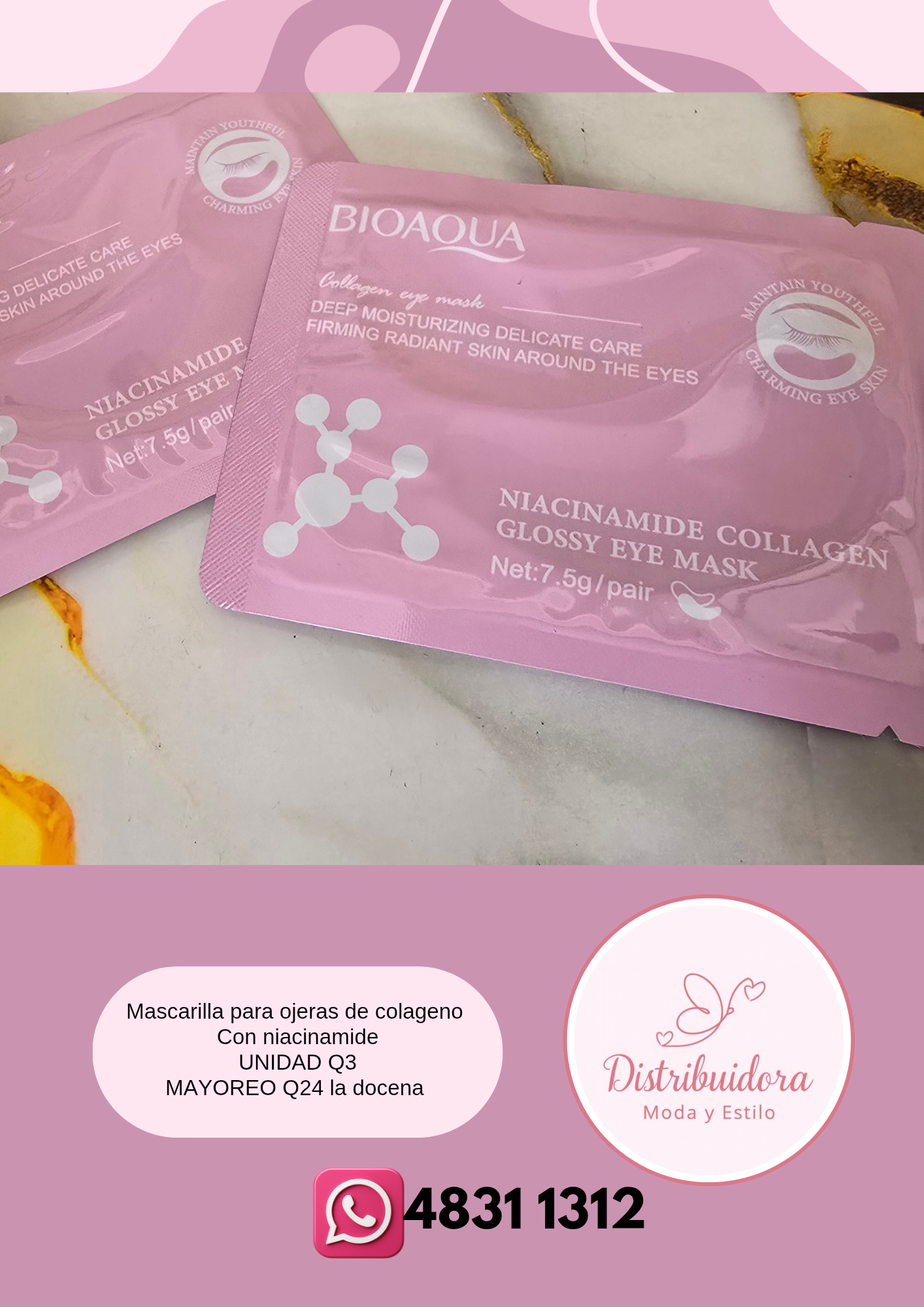 Mascarilla para ojeras de colageno con niacinamide