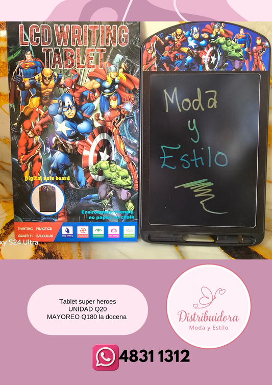 Tablet en direferentes personajes
